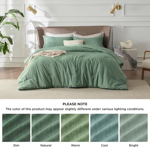 Miniatura 334 de Bedsure Juego de edredón Twin/Twin XL, ropa de cama suave beige para todas las estaciones, juego de cama teñido catiónico, 2 piezas, 1 edredón