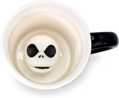 Miniatura 3 de Disney - Taza de cerámica de 18 onzas con diseño de Jack Skellington 3D en el interior, taza de café grande para expreso, cafeína, artículos