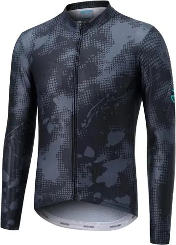 ARSUXEO Manga Larga Ciclismo Jersey Hombres Road Bike Jersey Bicicleta Bicicleta Camisa Transpirable 4 Bolsillos