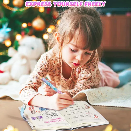 Miniatura 6 de Diario Beadsky con Cerradura para Niñas de 8 a 12 Años, Diario Secreto A5 con Cerradura, Cuaderno de 192 Páginas con Bloqueo de Contraseña y Lápiz