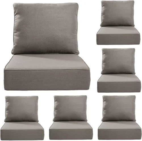 Miniatura 153 de Rilyson Cojines de patio para muebles de exterior, 22 x 24 pulgadas, respaldo alto y asiento profundo, cojín de exterior para sillas de patio, sofá