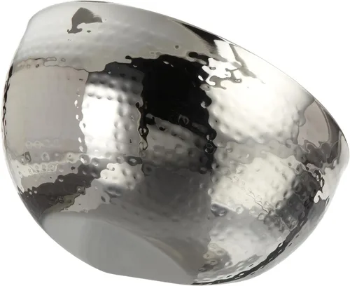 Miniatura 4 de Elegance Hammered - Cuenco para servir de doble ángulo de acero inoxidable de 6 pulgadas, color plateado