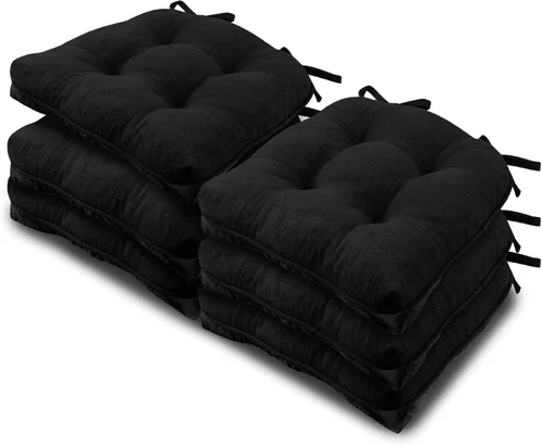 Miniatura 9 de Basic Beyond Paquete de 4 cojines para sillas de comedor, cojines para sillas de comedor con lazos y respaldo antideslizante, 15.5 x 15.5 pulgadas