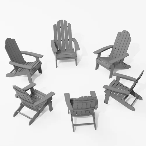 Miniatura 19 de MXIMU Folding Adirondack Chair for Outdoor: Easy Assembly and Comfortable Adirondack Chairs - Foldable Composite Fire Pit Chairs - All Weather