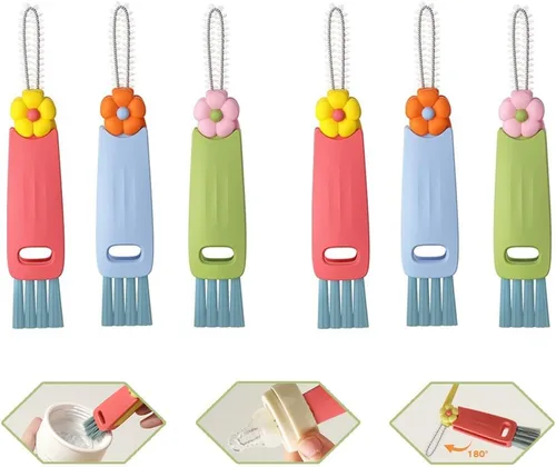 Miniatura 7 de Cepillo de limpieza de tapa de taza 3 en 1, 3 cepillos multifuncionales de limpieza de tapa de taza con raspador, hendidura, cepillo en ángulo