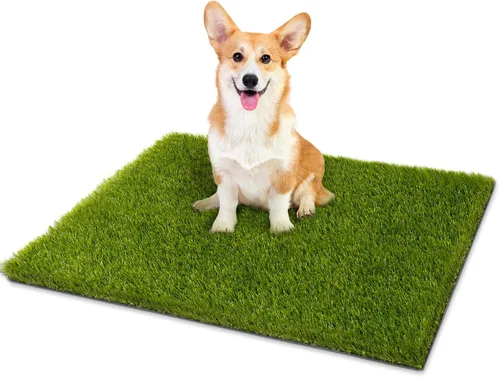 CooRug Hierba Artificial, 30 x 17 Pulgadas Césped Artificial para Perros, Césped Realista para Tapete de Puerta Interior y Exterior Balcón Patio