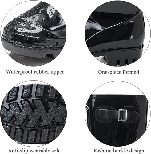 Miniatura 5 de DKSUKO Women's Tall Rain Boots Garden Boots Waterproof Wellington Rubber Boots