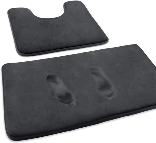 Miniatura 8 de FEELSO Juego de 2 tapetes de baño de espuma viscoelástica, extra suaves, antideslizantes y absorbentes, 20 x 31 pulgadas, tapete de contorno