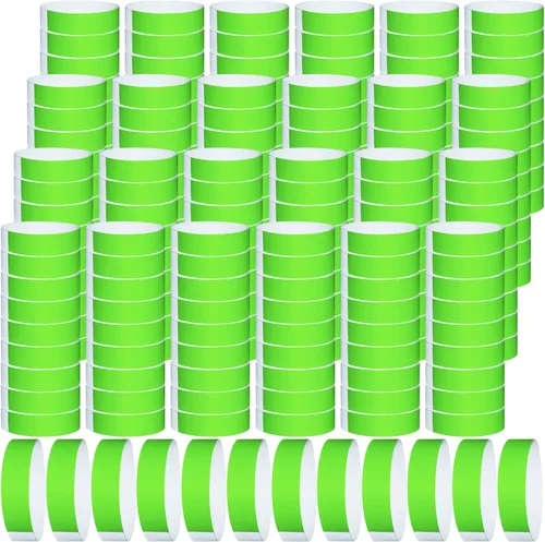 Miniatura 8 de 2400 piezas de pulseras de papel de plástico para eventos, pulseras de identificación de papel de colores, brazaletes para eventos (azul)