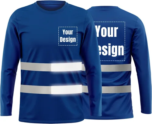Miniatura 8 de La alta visibilidad reflexiva de las camisetas de la seguridad del logotipo de encargo Hola Vis de Verde neón