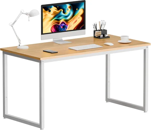 Miniatura 9 de ZenStyle Escritorio para computadora de 47 pulgadas, moderno y resistente, escritorio de oficina para computadora, computadora portátil, escritorio