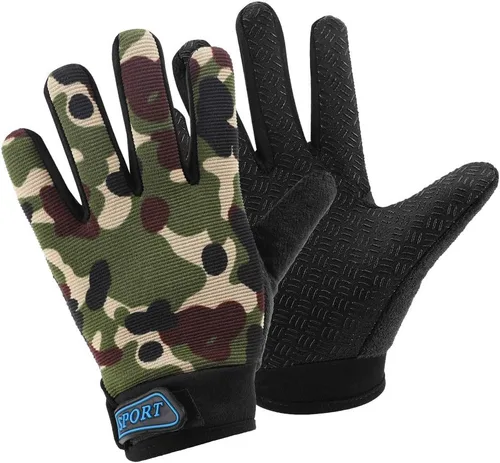 Accmor Guantes de ciclismo para niños, transpirables, antideslizantes, guantes de dedo completo para niños, ciclismo, escalada, equitación, ciclismo