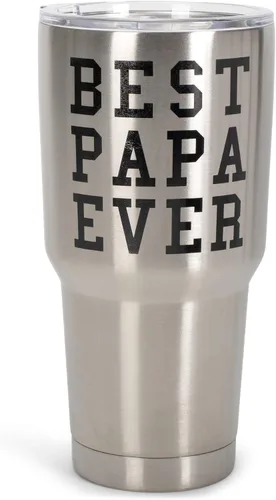 Miniatura 8 de Elanze Designs Best Dad Ever - Taza de viaje de acero inoxidable de 30 onzas con tapa
