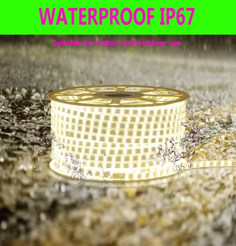 Miniatura 6 de SUYOOULIN Tira de luces LED, 59 pies/59.1 ft de alto voltaje AC110V-130V Waterpoof IP68 súper brillante 54000LM 2835 120 LEDs/m tiras de luz LED