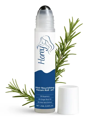 Sérum de crecimiento del cabello de romero roll-on – 3% romero, 2% aceite de raíz de jengibre y 3% extracto de aloe vera | Fortalece el cabello,