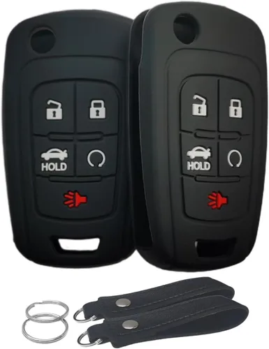 Miniatura 8 de Funda de silicona sin llave para Chevrolet Malibu, Camaro, Cruze y más - 5 botones negro/rojo y blanco