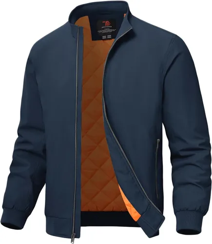 Miniatura 10 de TBMPOY Men's Winter Lightweight Bomber Jackets Water Resistant Fall Casual Windbreakers Quilted Full Zip Windproof Work Coats