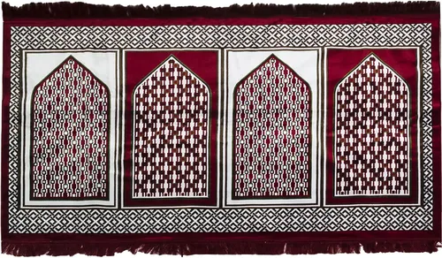Miniatura 5 de Modefa Janamaz Sajada - Alfombra de oración islámica turca para múltiples personas para la familia, alfombra grande de reunión y oración en grupo