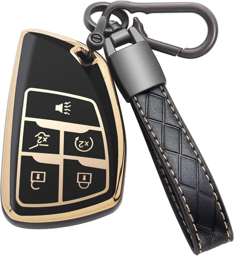 Funda para llavero Chevy con llavero de TPU suave de protección completa para Chevrolet Silverado Tahoe Suburban 2024 2023 2022 2021, para GMC Yukon