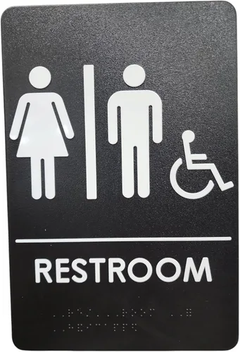 Miniatura 14 de Hecho en EE.UU. - Letreros de Baños para Hombres y Mujeres Compatibles con ADA, Señales de Puertas de Baño para Oficinas, Negocios y Restaurantes