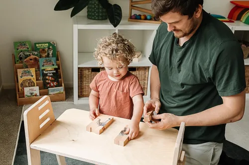 Miniatura 6 de Rompecabezas de madera con piezas gruesas de animales para niños pequeños de 2 años en adelante - Juguete de bloques de animales de safari