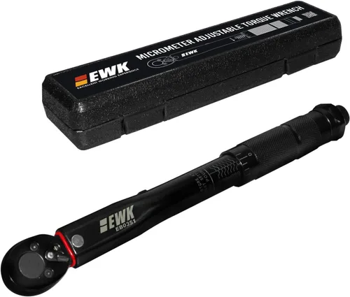 EWK Llave dinamométrica de clic de 1/4 de pulgada 10-150 in lb 1.13-16.95 Nm, cabezal reversible de doble escala para piezas de carbono de