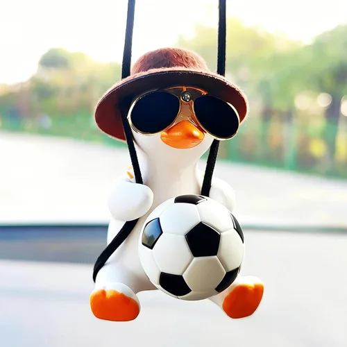 Miniatura 10 de Adorno colgante de pato oscilante para automóvil, bonito colgante de decoración de coche para accesorios de espejo retrovisor, regalo del día de San