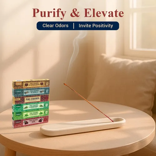 Miniatura 7 de Tulasi Nag Champa - Varitas de incienso surtidas/paquete variado – 180 varillas enrolladas a mano, 12 aromas naturales Sándalo, lavanda, vainilla