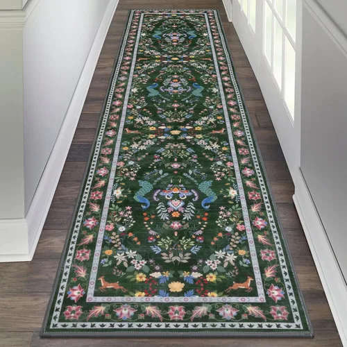 Miniatura 59 de HEBE Alfombra Pasillo 2'x10' Lavable Vintage Desgastada Alfombras de Área Antideslizante Alfombra de Lavandería Boho Alfombras de Piso para Pasillos