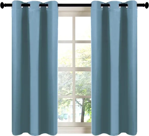 Miniatura 30 de LA PALMA Cortinas opacas con aislamiento térmico y ojales, para sala de estar, dormitorio, paquete de 2 paneles