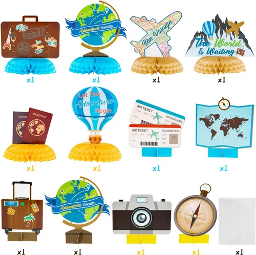 Miniatura 3 de 12 centros de mesa con temática de panal de abeja, decoración de fiesta, viajes alrededor del mundo, decoración de mesa, accesorios de fotos