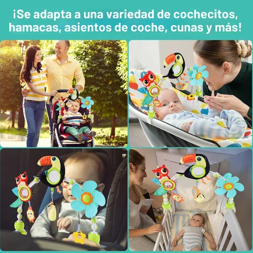 Miniatura 5 de Lynncare Juguetes de moisés ajustable para bebés y niños pequeños, arco de cochecito, juguetes para cuna de bebé con fascinante colgante