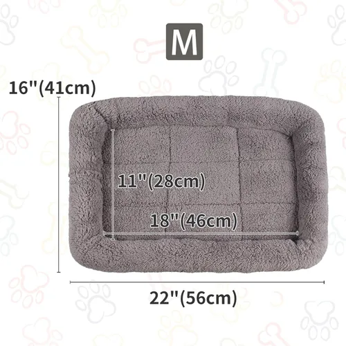Miniatura 3 de Tapete de cama pequeño para gatos, cojín de felpa de 22 x 16 pulgadas con almohada circundante para perros pequeños a medianos, gatos, camas