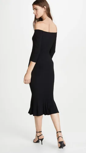 Miniatura 3 de Norma Kamali Vestido hasta la rodilla con hombros descubiertos para mujer