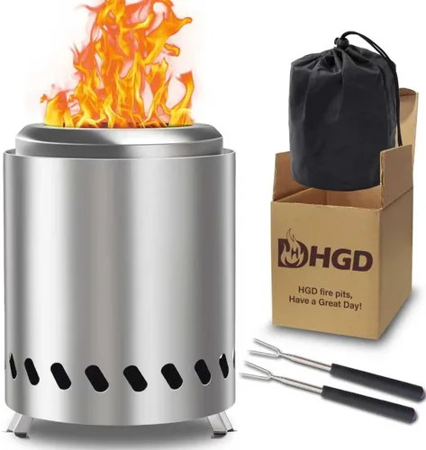 Miniatura 14 de HGD Fogata sin humo de 8.0 x 5.5 pulgadas, hoguera de acero inoxidable, hoguera sin humo para exteriores con bolsa de transporte para campamento