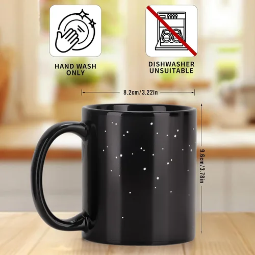 Miniatura 3 de Antner Taza de café con sistema solar que cambia de calor, taza de cerámica mágica sensible al calor, solo lavar a mano, regalos de astronomía