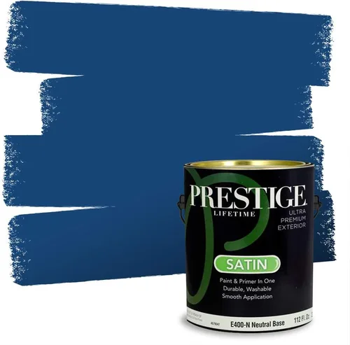 Miniatura 111 de Prestige Paints. - Base y pintura para exteriores en un solo galón, 1 galón. plano, comparable con Sherwin Williams Topsail. SW6799-PCM