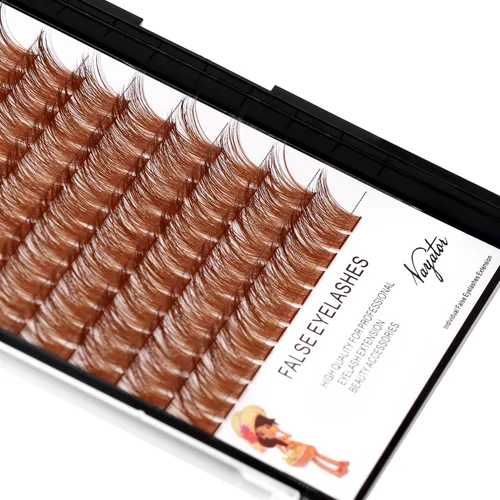 Miniatura 6 de Pestañas postizas de color marrón claro, marrón oscuro, negro y marrón, racimos de pestañas postizas de varios colores, maquillaje profesional