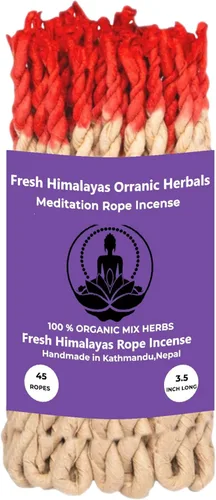 Snow Hill Cuerda de incienso para aromaterapia del Himalaya orgánica, incienso de meditación hecha a mano en Nepal, contiene 45 piezas – Propósito