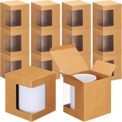 Miniatura 12 de Harloon 24 piezas de cajas para tazas de regalo, caja para café para tazas en blanco de sublimación, embalaje para tazas de 11 onzas, 12 onzas, 15
