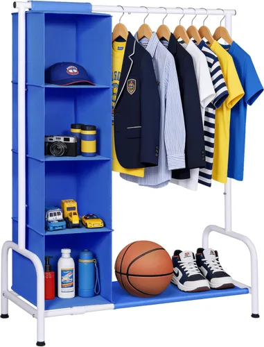 Miniatura 9 de Univivi Perchero para Ropa de Niños con Organizador Colgante, Almacenamiento de Vestidor Infantil para Colgar Ropa, Armario Guardarropa para Niños