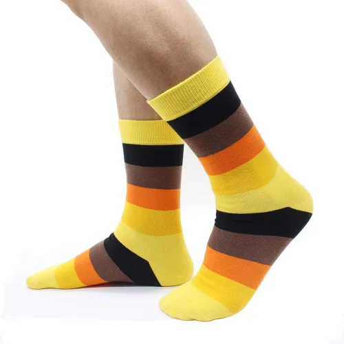 Miniatura 22 de TOEJYJ Calcetines de vestir divertidos para hombre, paquete de calcetines casuales divertidos, coloridos calcetines de algodón a rayas, talla 10-13