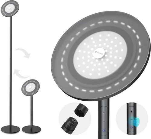 Miniatura 10 de TROND Lámpara de pie, lámpara LED súper brillante de 5000 lúmenes, poste de aluminio integrado, 71 pulgadas de alto, 5500 K luz natural regulable