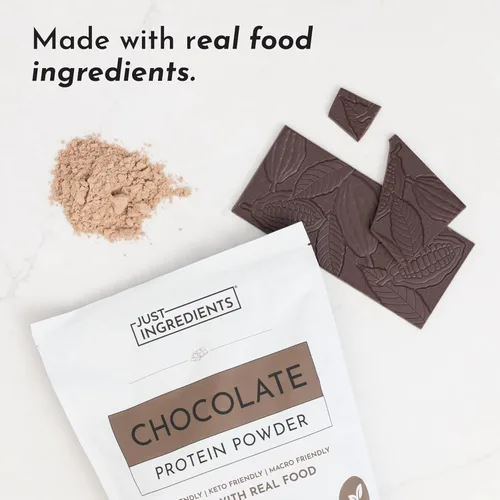 Miniatura 4 de Proteína en polvo de chocolate – Mezcla de 30 porciones con suero de leche 100% alimentado con pasto y proteínas vegetales orgánicas – rico sabor a