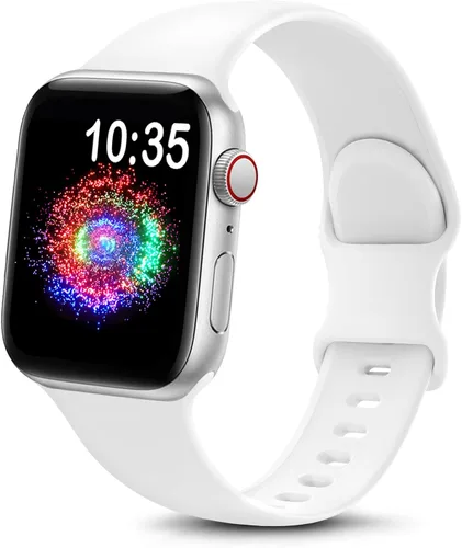 Miniatura 35 de TreasureMax - Correa deportiva compatible con Apple Watch de 38, 40, 41, 42, 44, 45, 46 y 49 mm, correa de silicona suave compatible con Apple Watch