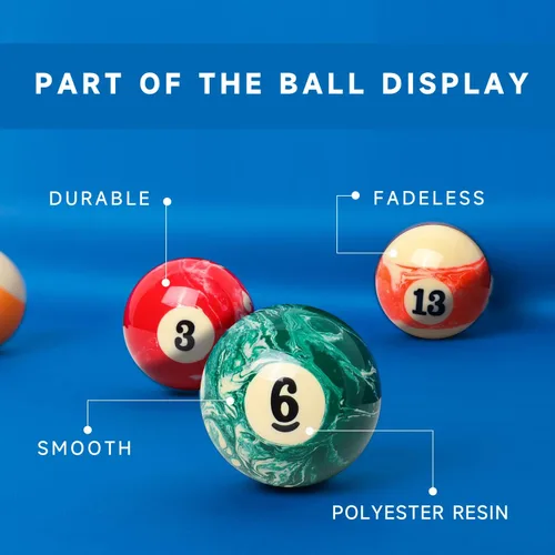Miniatura 3 de GSE Games & Sports Expert - Juego de bolas de billar de 2 1/4 pulgadas de tamaño profesional reglamentario, juego estándar de 16 bolas para mesa