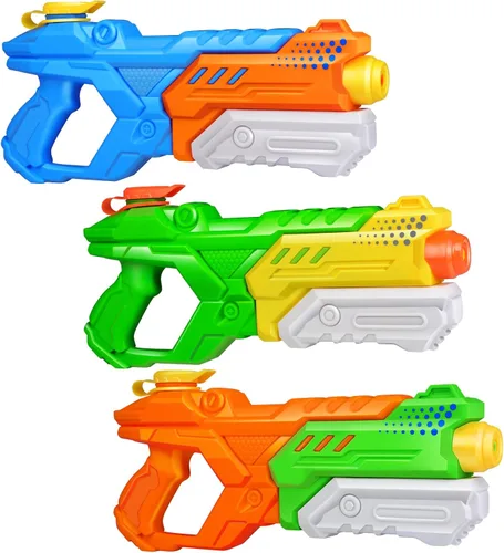 Miniatura 9 de Quanquer Paquete de 3 Pistolas de Agua para Niños y Adultos - Pistola de Juguete de Agua de 600CC Súper Blaster Empapador de Largo Alcance Alta Azul