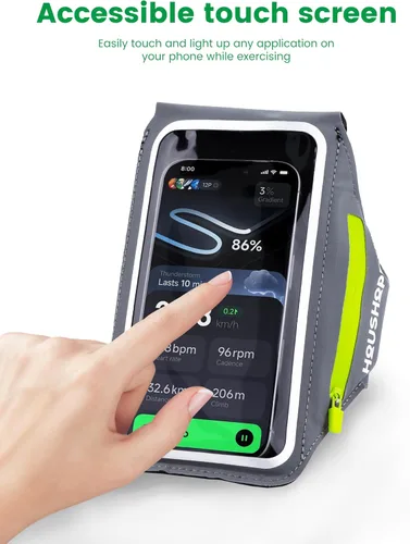 Miniatura 2 de Brazalete para correr con brazalete de teléfono celular para iPhone 17 16 Pro 15 14 13 Plus XR XS, Galaxy S24/S10 resistente al agua Funda