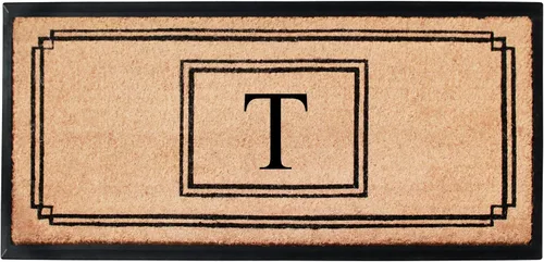 Miniatura 38 de A1HC - Tapete de puerta con monograma de fibra de coco natural para puerta delantera, 24 x 48, felpudo duradero tratado anti-desprendimiento