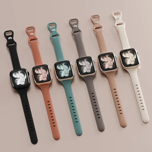 Miniatura 2 de Paquete de 6 correas delgadas compatibles con Apple Watch de 1.496 in 1.575 in 1.614 in 1.654 in 1.732 in 1.772 in 1.811 in 1.929 in, correa
